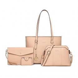   Miss Lulu London LG2110 - 4-darabos klassisches schlankes táska-szett rózsaszín