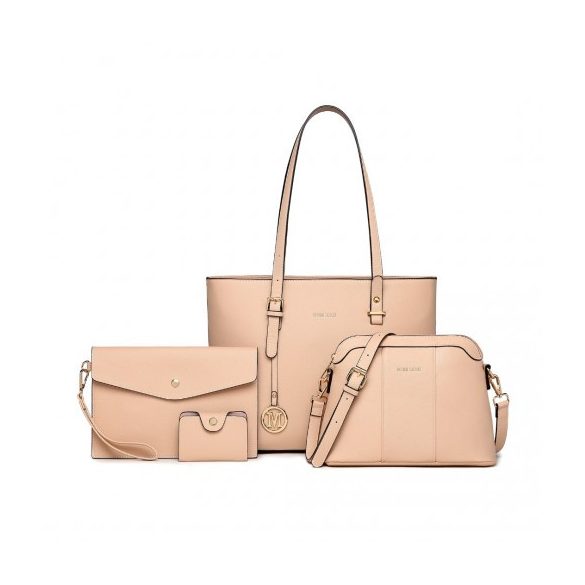 Miss Lulu London LG2110 - 4-darabos klassisches schlankes táska-szett rózsaszín
