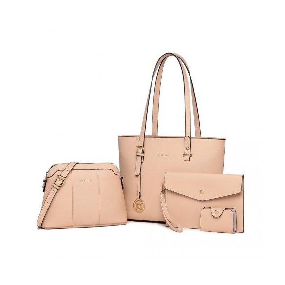 Miss Lulu London LG2110 - 4-darabos klassisches schlankes táska-szett rózsaszín
