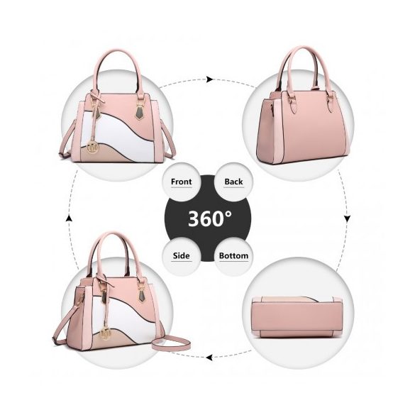Miss Lulu London LG2254 - szép színkombináció bőr táska Tragetasche rózsaszín