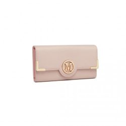   Miss Lulu London LP2022 - bőr hosszú klasszikus pénztárca rózsaszín