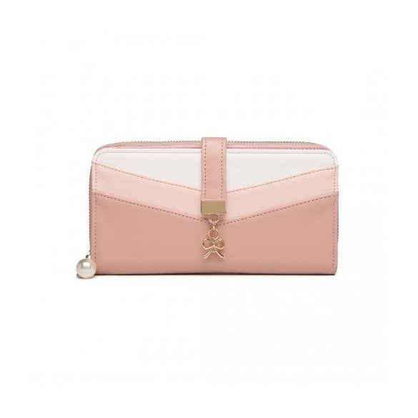 Miss Lulu London LP2215 - Gemischte szín Női Lederoptik pénztárca rózsaszín