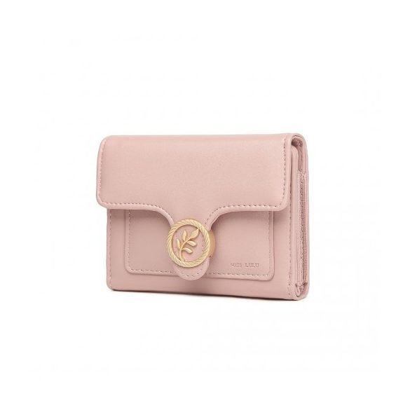 Miss Lulu London LP2336 - -bőr Blattförmig Kerek Kapcsoló Brieftasche rózsaszín