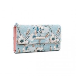   Miss Lulu London LP2353F - Női Bedruckte Blume -bőr hosszú pénztárca kék