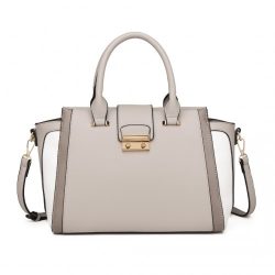   Miss Lulu London LT2204 - klasszikus Kontrast Metallschloss bőr táska szürke