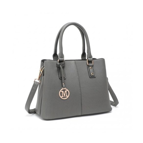 Miss Lulu London LT2352 - Modern Eleganz -bőr női bevásárló táska szürke