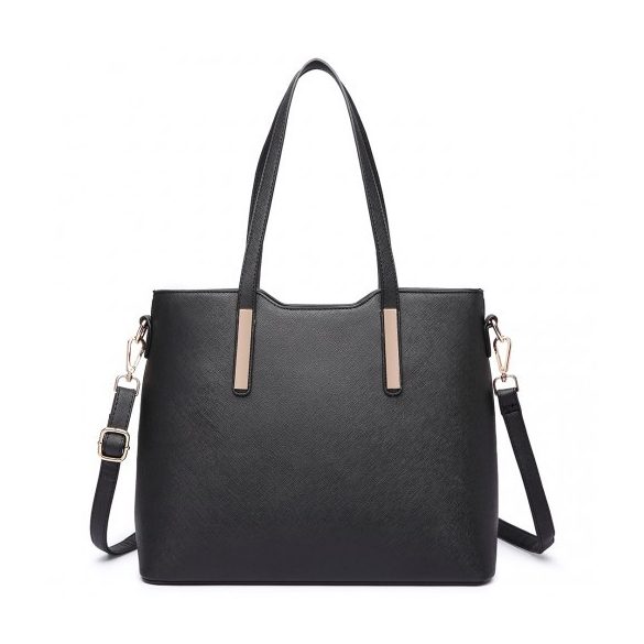 Miss Lulu London LT6648 - Dreiteilige bevásárló táska-válltáska táska és Clutch fekete