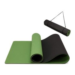   Miss Lulu London Yoga-1 - Kono TPE rutschfeste klasszikus Yogamatte zöld és fekete