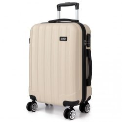  Miss Lulu London K1773L - Kono Vertikaler Streifen Hartschalen-bőrönd 24 Zoll Gepäck bézs