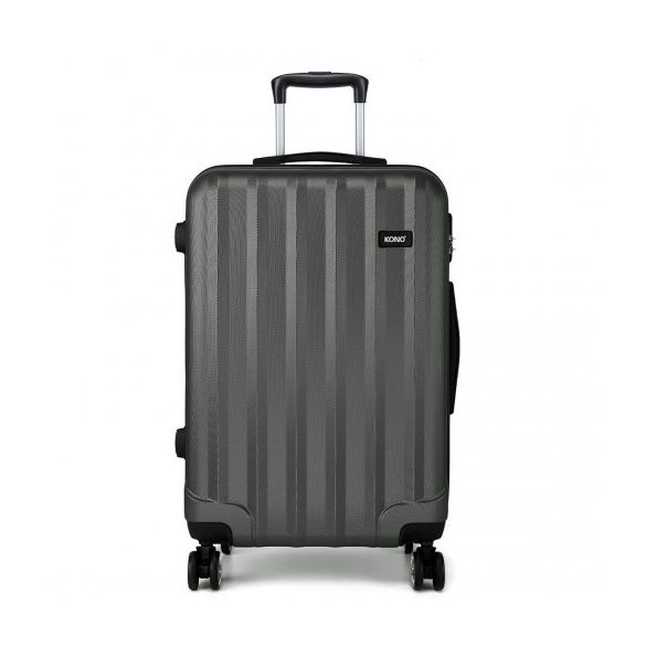 Miss Lulu London K1773L - Kono Vertikaler Streifen Hartschalen-bőrönd 24 Zoll Gepäck szürke