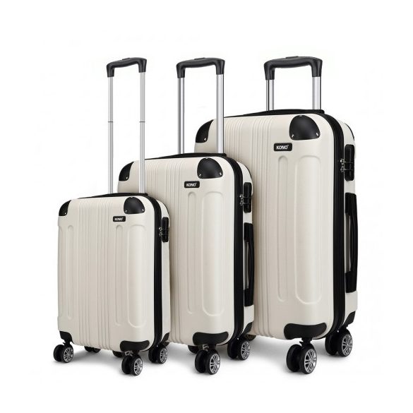 Miss Lulu London K1777L - Kono 19-24-28 Zoll ABS bőrönd 3-darabos szett-Gepäck bézs