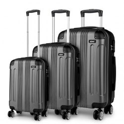   Miss Lulu London K1777L - Kono 19-24-28 Zoll ABS bőrönd 3-darabos szett-Gepäck szürke