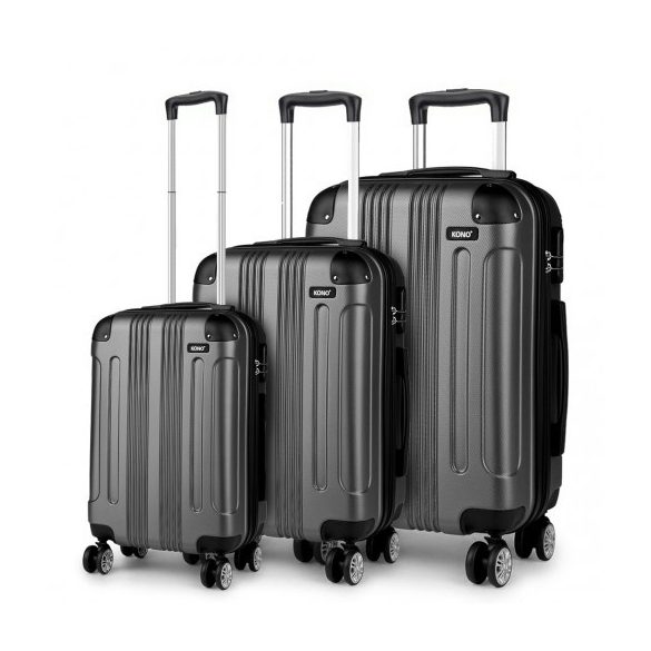 Miss Lulu London K1777L - Kono 19-24-28 Zoll ABS bőrönd 3-darabos szett-Gepäck szürke