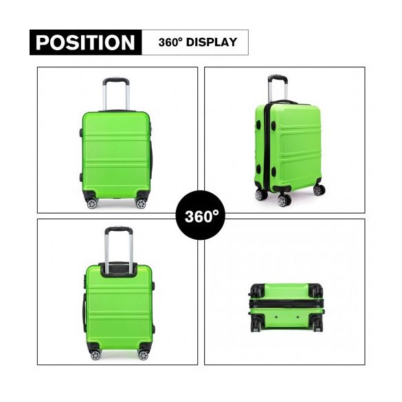 Miss Lulu London K1871-1L - Kono ABS Geformtes horizontales Design 3-darabos bőrönd szett zöld