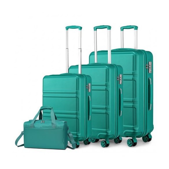 Miss Lulu London K1871-1L+EA2321 - Kono ABS Geformtes horizontales Design 4-darabos bőrönd szett Kabinentasche Blaugrün