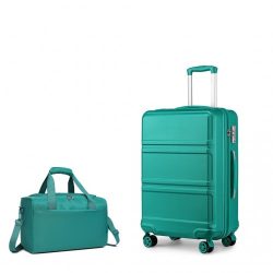   Miss Lulu London K1871-1L+EA2321 - Kono ABS 20 Zoll Geformtes horizontales Design 2-darabos bőrönd szett Kabinentasche Blaugrün
