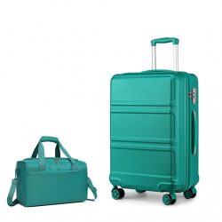   Miss Lulu London K1871-1L+EA2321 - Kono ABS 24 Zoll Geformtes horizontales Design 2-darabos bőrönd szett Kabinentasche Blaugrün