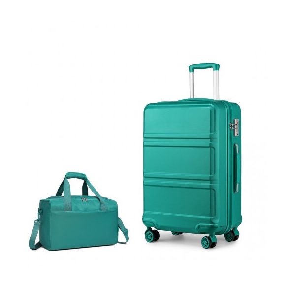 Miss Lulu London K1871-1L+EA2321 - Kono ABS 24 Zoll Geformtes horizontales Design 2-darabos bőrönd szett Kabinentasche Blaugrün