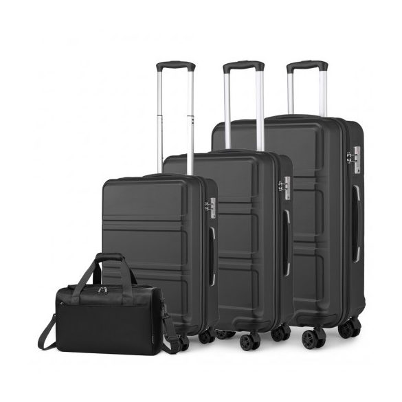 Miss Lulu London K1871-1L+EA2321 - Kono ABS Geformtes horizontales Design 4-darabos bőrönd szett Kabinentasche fekete