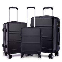   Miss Lulu London K1871-1L - Kono ABS Geformtes horizontales Design 3-darabos bőrönd szett fekete