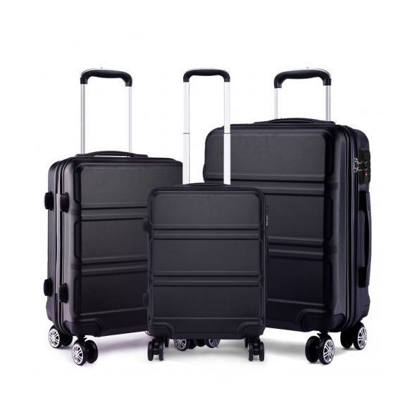 Miss Lulu London K1871-1L - Kono ABS Geformtes horizontales Design 3-darabos bőrönd szett fekete