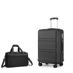   Miss Lulu London K1871-1L+EA2321 - Kono ABS 20 Zoll Geformtes horizontales Design 2-darabos bőrönd szett Kabinentasche fekete