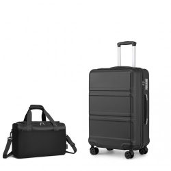   Miss Lulu London K1871-1L+EA2321 - Kono ABS 20 Zoll Geformtes horizontales Design 2-darabos bőrönd szett Kabinentasche fekete