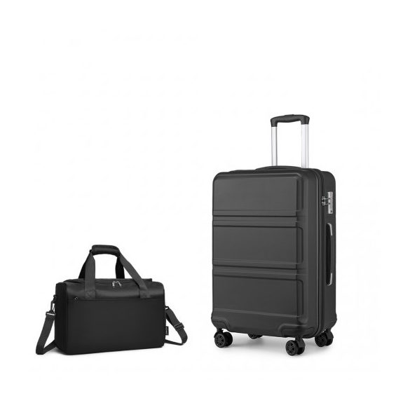 Miss Lulu London K1871-1L+EA2321 - Kono ABS 20 Zoll Geformtes horizontales Design 2-darabos bőrönd szett Kabinentasche fekete