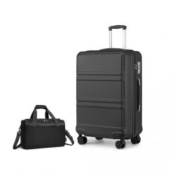   Miss Lulu London K1871-1L+EA2321 - Kono ABS 28 Zoll Geformtes horizontales Design 2-darabos bőrönd szett Kabinentasche fekete