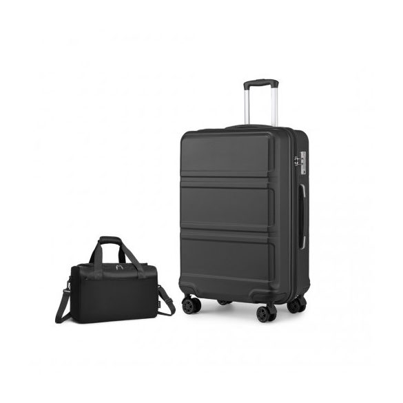 Miss Lulu London K1871-1L+EA2321 - Kono ABS 28 Zoll Geformtes horizontales Design 2-darabos bőrönd szett Kabinentasche fekete