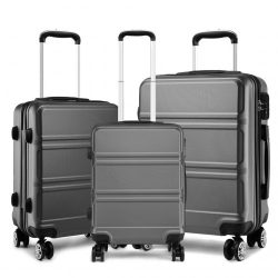   Miss Lulu London K1871-1L - Kono ABS Geformtes horizontales Design 3-darabos bőrönd szett szürke