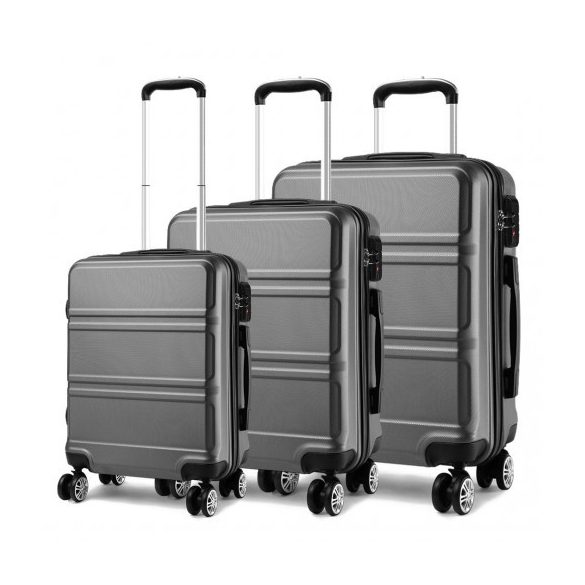 Miss Lulu London K1871-1L - Kono ABS Geformtes horizontales Design 3-darabos bőrönd szett szürke