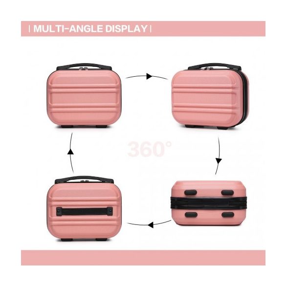 Miss Lulu London K1871-1L - Kono ABS Geformtes horizontales Design 4-darabos bőrönd szett Kosmetikkoffer Nude