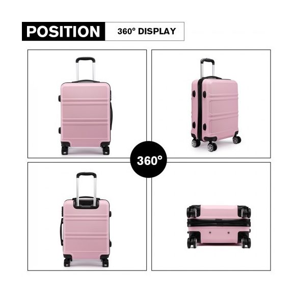 Miss Lulu London K1871-1L - Kono ABS Geformtes horizontales Design 24-Zoll-bőrönd rózsaszín