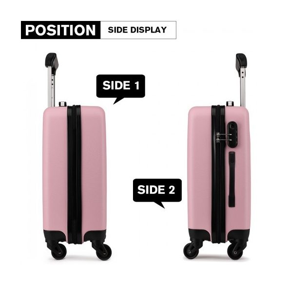 Miss Lulu London K1872L - Kono 24 Zoll ABS-bőrönd 4-Rad-Spinner-bőrönd rózsaszín
