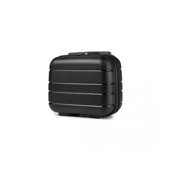 Miss Lulu London K2091L - Kono 14 Zoll több Textur Harte Schale PP bőrönd klasszikus Kollekció fekete
