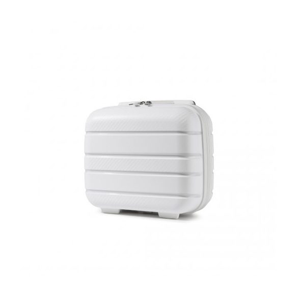 Miss Lulu London K2091L - Kono 14 Zoll több Textur Harte Schale PP bőrönd klasszikus Kollekció fehér