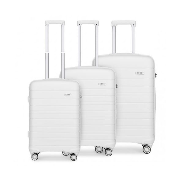Miss Lulu London K2091L - Kono több Textur Hartschalen PP bőrönd 3-teilig klasszikus Collection fehér