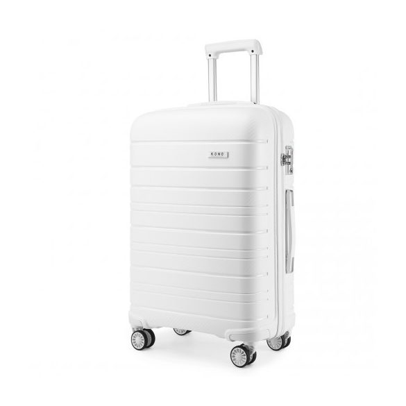 Miss Lulu London K2091L - Kono 20-Zoll-Hartschalen-PP-bőrönd több-Textur klasszikus Collection fehér