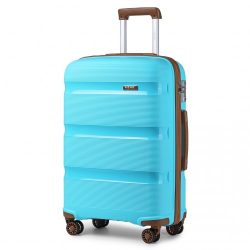   Miss Lulu London K2092L - Kono 24 Zoll világos Hard kagyló PP bőrönd klasszikus Collection kék és barna