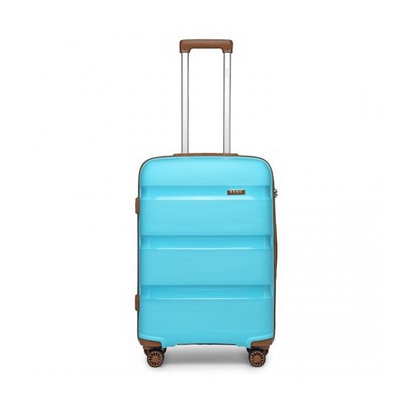 Miss Lulu London K2092L - Kono 24 Zoll világos Hard kagyló PP bőrönd klasszikus Collection kék és barna