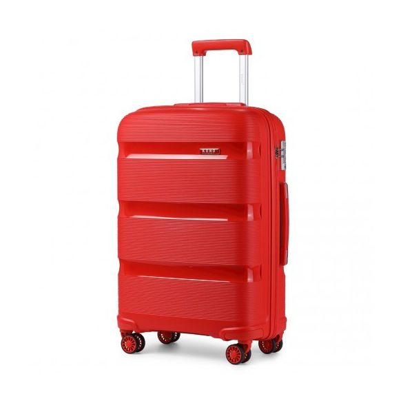 Miss Lulu London K2092L - Kono 24 Zoll világos Hard kagyló PP bőrönd klasszikus Collection Rot