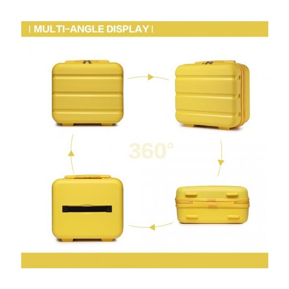 Miss Lulu London K2092L - Kono Helles Hartschale PP-bőrönd TSA-zár és bőrönd 4er szett klasszikus Kollekció sárga