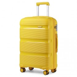   Miss Lulu London K2092L - Kono 24 Zoll világos Hard kagyló PP bőrönd klasszikus Collection sárga