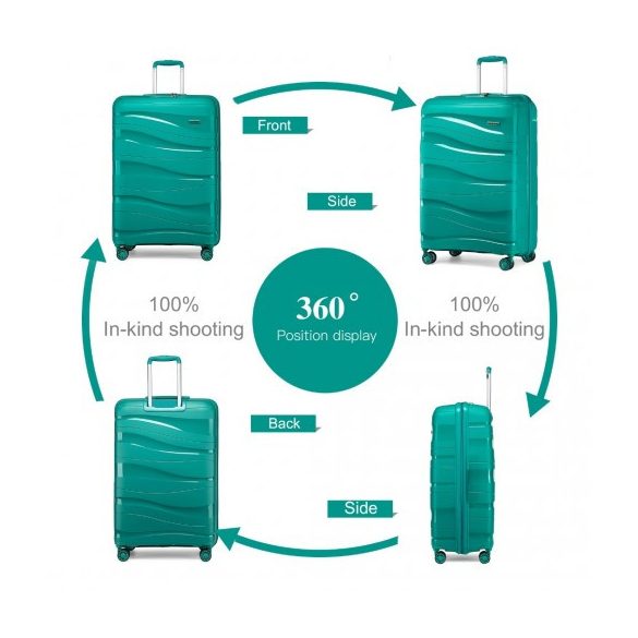 Miss Lulu London K2094L - Kono 20 Zoll könnyű Polypropylen bőrönd TSA-zár kék