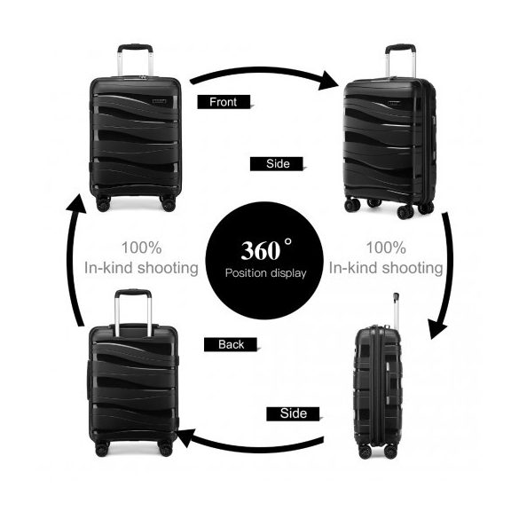Miss Lulu London K2094L - Kono 28 Zoll könnyű Polypropylen bőrönd TSA-zár fekete