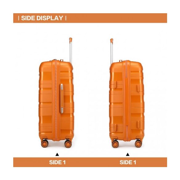 Miss Lulu London K2094L - Kono 24 Zoll könnyű Polypropylen bőrönd TSA-zár narancssárga