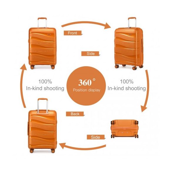 Miss Lulu London K2094L - Kono 24 Zoll könnyű Polypropylen bőrönd TSA-zár narancssárga