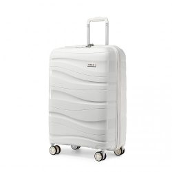   Miss Lulu London K2094L - Kono 20 Zoll könnyű Polypropylen bőrönd TSA-zár Creme fehér