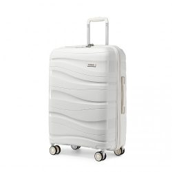   Miss Lulu London K2094L - Kono 24 Zoll könnyű Polypropylen bőrönd TSA-zár Creme fehér
